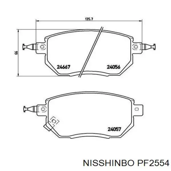 PF2554 Nisshinbo pastillas de freno delanteras