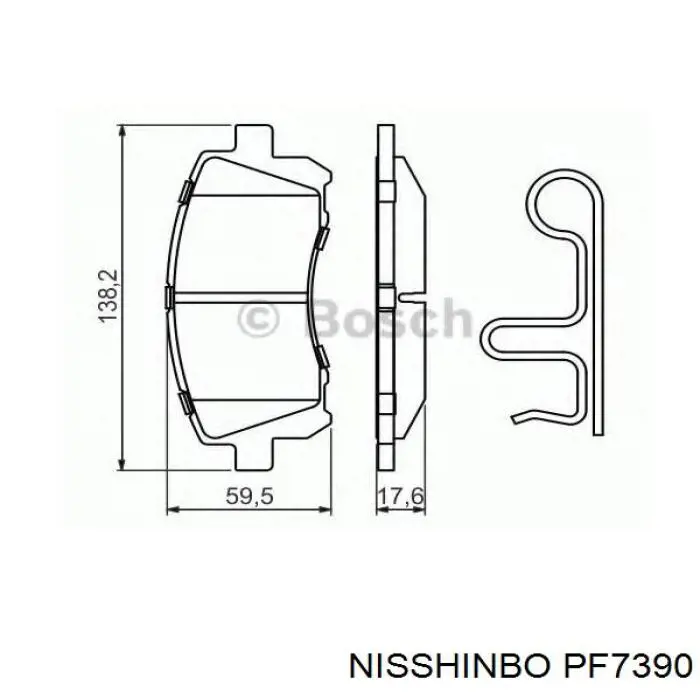 PF7390 Nisshinbo pastillas de freno delanteras