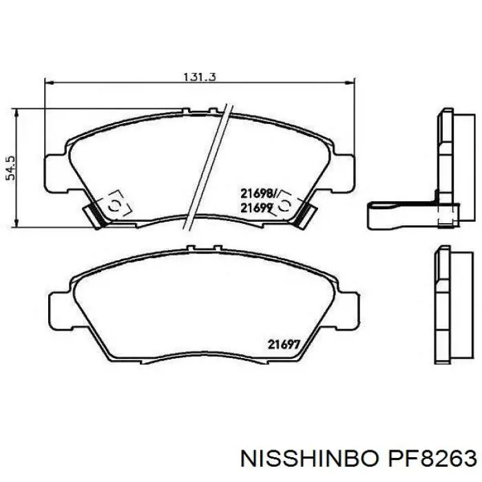 PF8263 Nisshinbo pastillas de freno delanteras