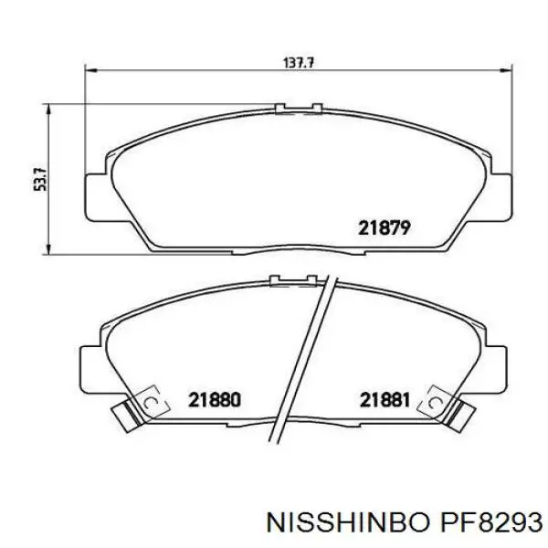 PF8293 Nisshinbo pastillas de freno delanteras