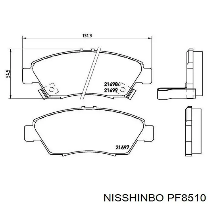 PF8510 Nisshinbo pastillas de freno delanteras