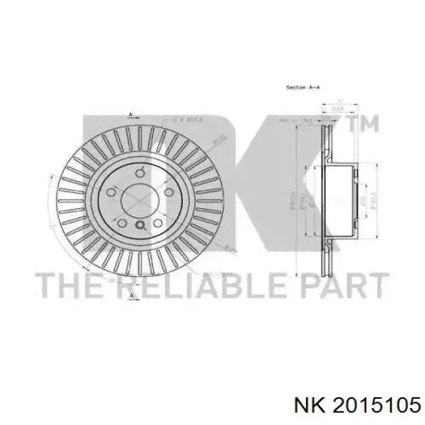 2015105 NK disco de freno trasero