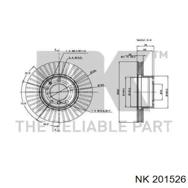 201526 NK freno de disco delantero