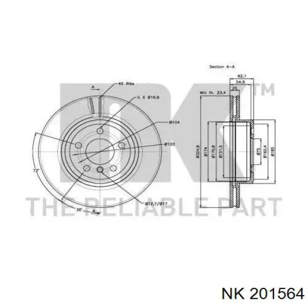 201564 NK freno de disco delantero