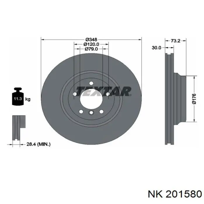 201580 NK disco de freno delantero