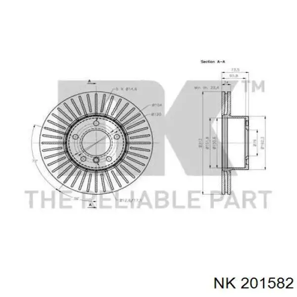 201582 NK disco de freno delantero