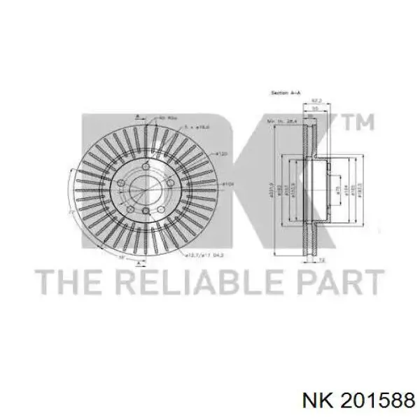 201588 NK freno de disco delantero