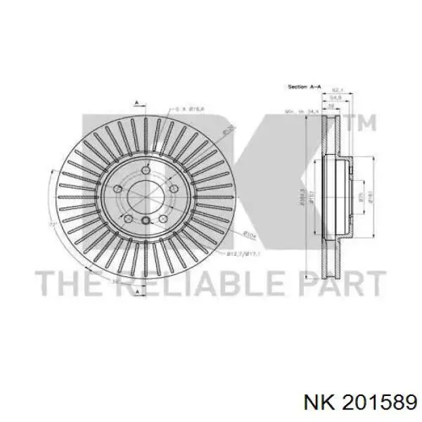 201589 NK freno de disco delantero