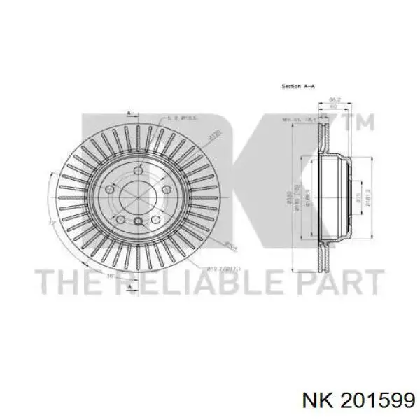 201599 NK disco de freno trasero