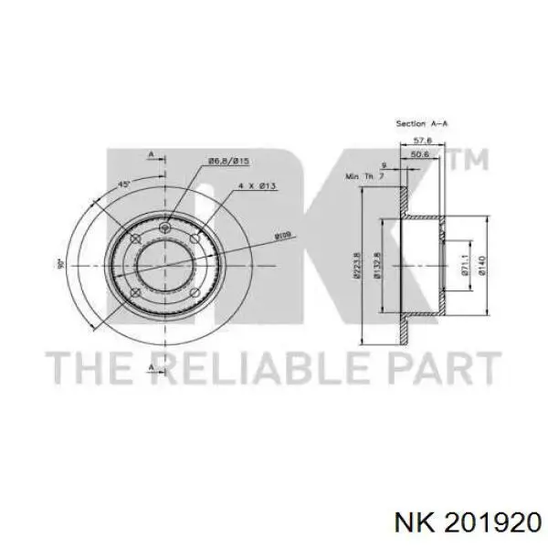 201920 NK disco de freno trasero