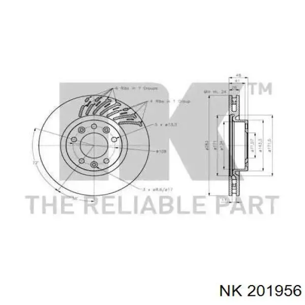 201956 NK freno de disco delantero