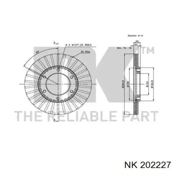 202227 NK freno de disco delantero