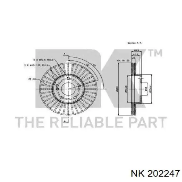 202247 NK freno de disco delantero