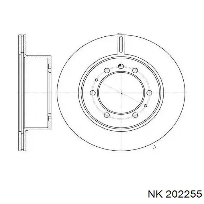 Disco de freno trasero 202255 NK