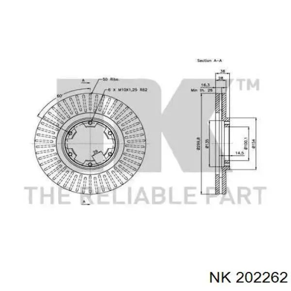 202262 NK freno de disco delantero