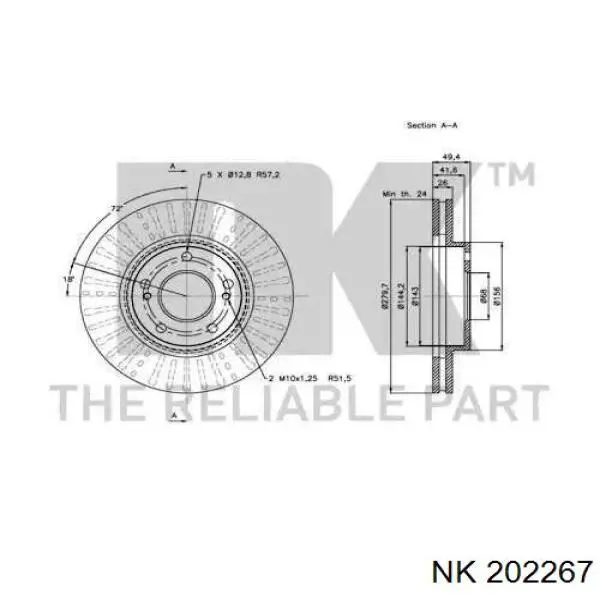 202267 NK freno de disco delantero