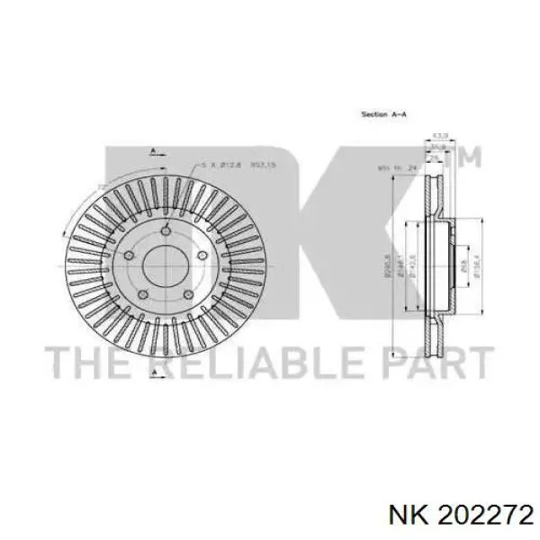 Comprar 202272 NK Freno de disco delantero