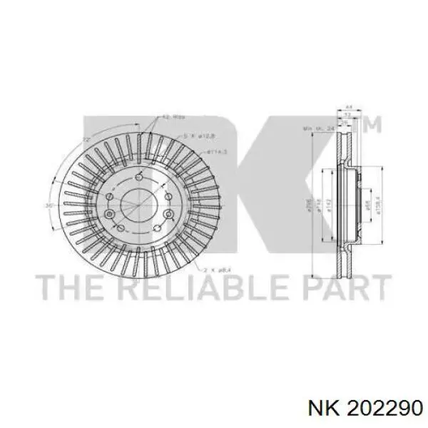 202290 NK disco de freno delantero