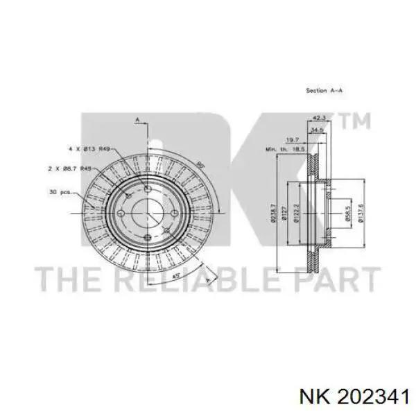 202341 NK freno de disco delantero