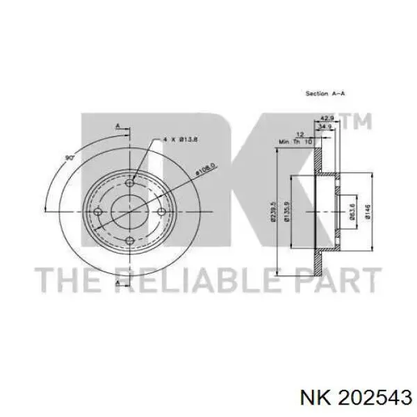 202543 NK freno de disco delantero