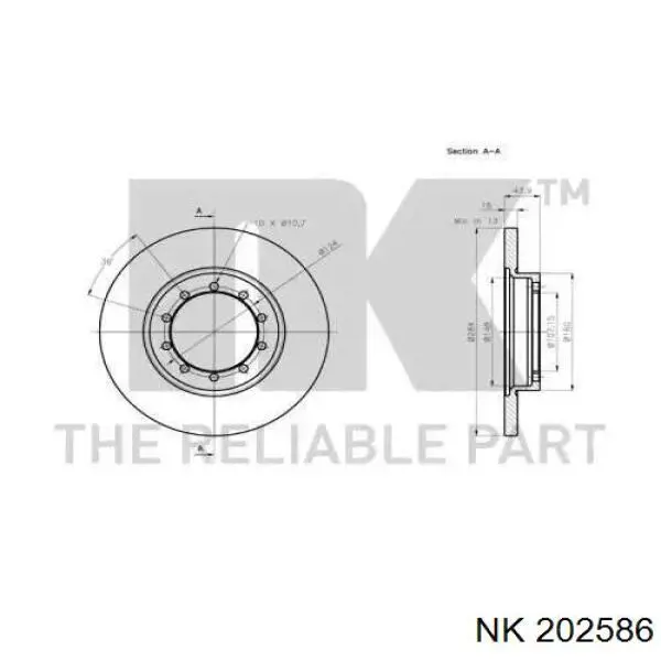 202586 NK disco de freno trasero