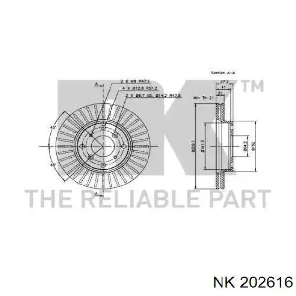 202616 NK freno de disco delantero