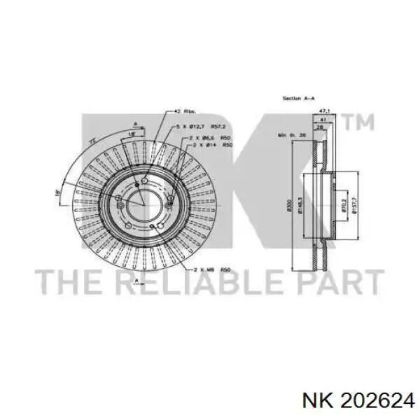 202624 NK freno de disco delantero