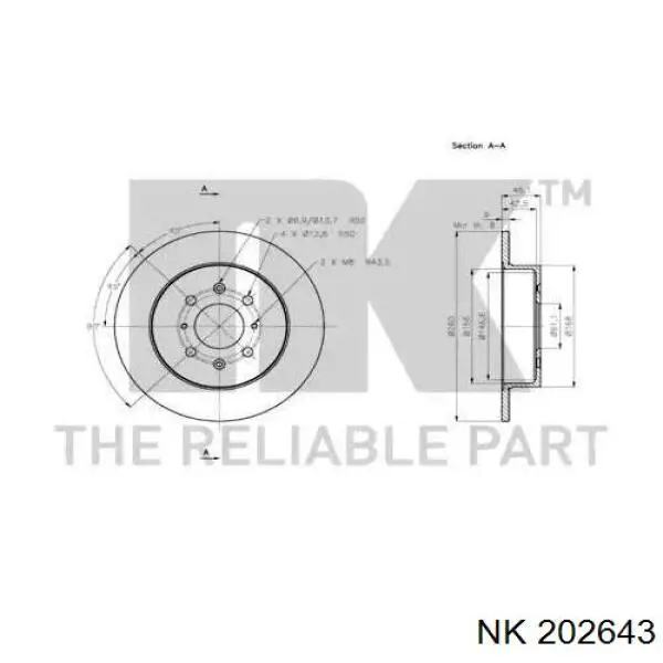 202643 NK disco de freno trasero