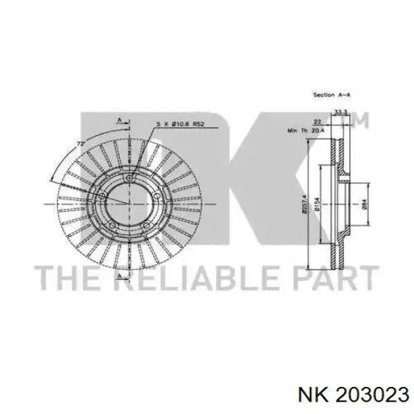 203023 NK freno de disco delantero
