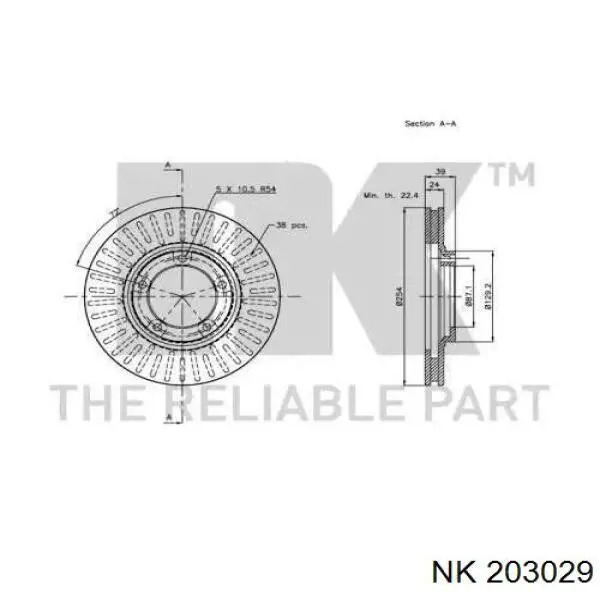 203029 NK freno de disco delantero