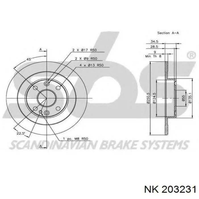 Disco de freno trasero Mazda 323 BG