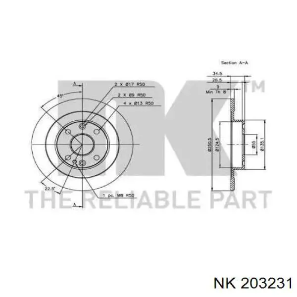 Disco de freno trasero Mazda 323 BG