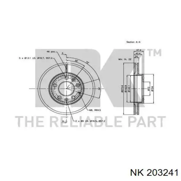 203241 NK freno de disco delantero