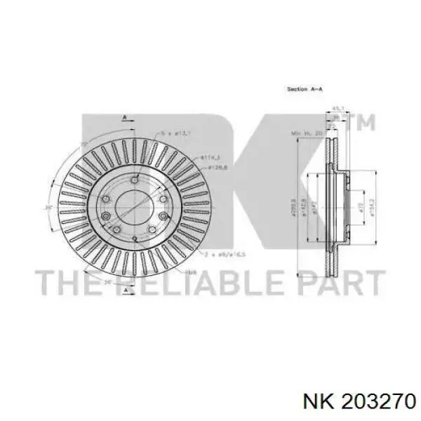 203270 NK freno de disco delantero