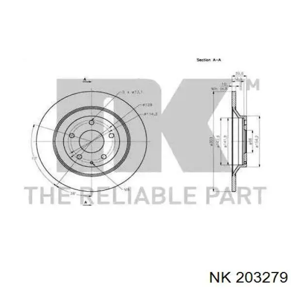 203279 NK disco de freno trasero