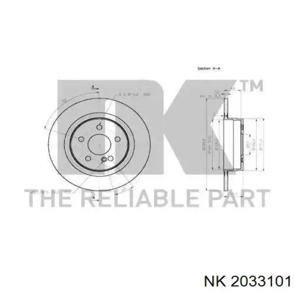 2033101 NK disco de freno trasero
