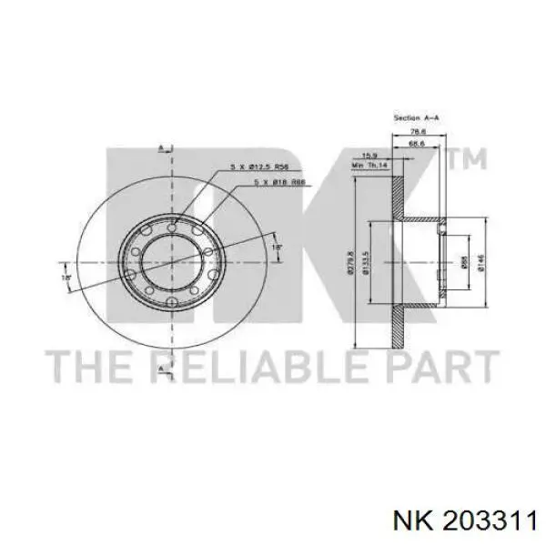 203311 NK freno de disco delantero