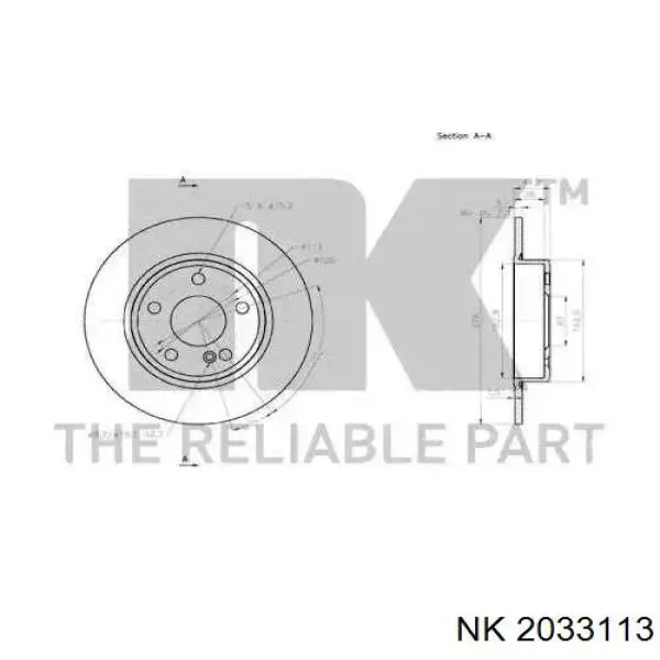 2033113 NK disco de freno trasero
