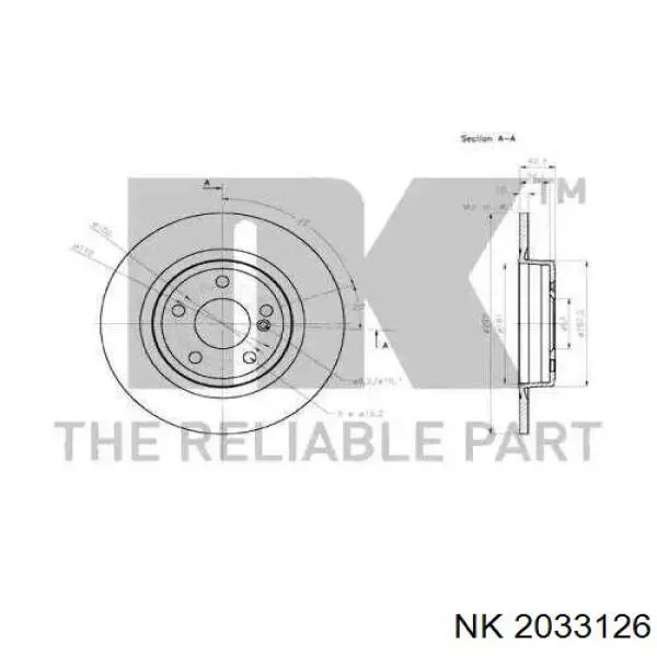 2033126 NK disco de freno trasero