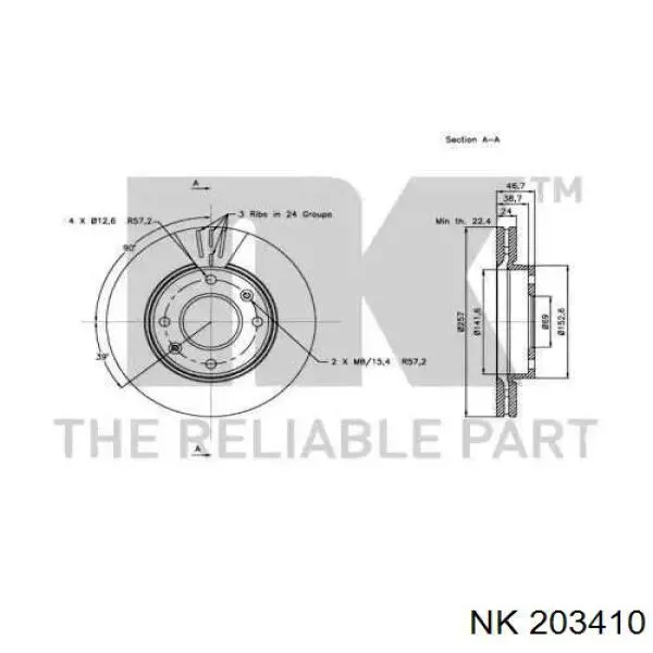 203410 NK freno de disco delantero