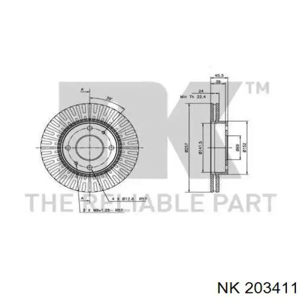 203411 NK freno de disco delantero