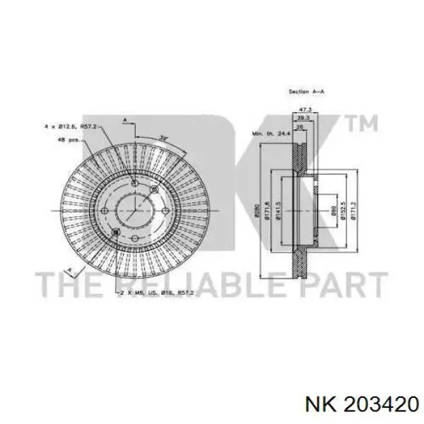 203420 NK freno de disco delantero