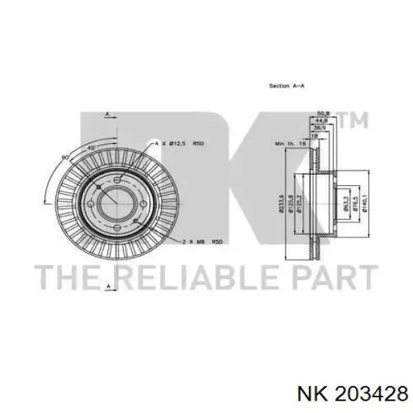 203428 NK freno de disco delantero