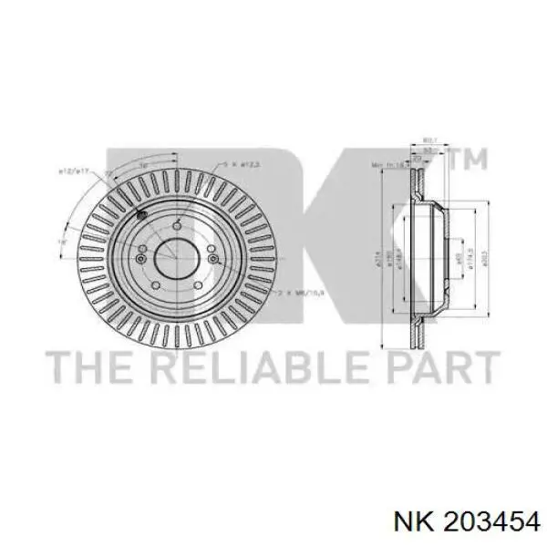 203454 NK disco de freno trasero