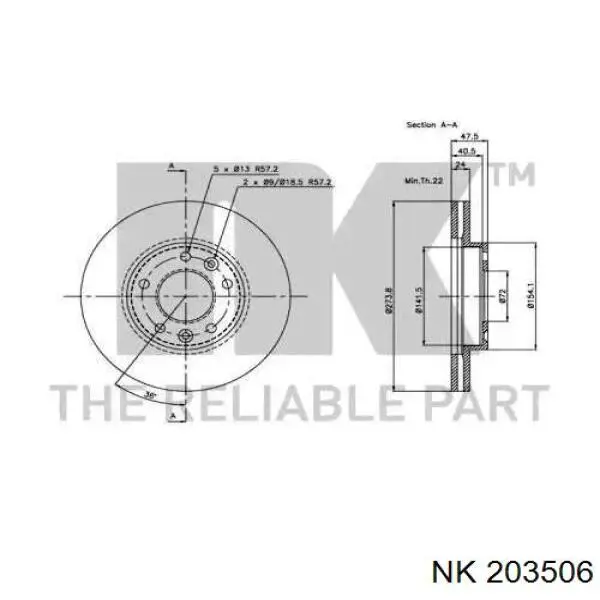 203506 NK freno de disco delantero