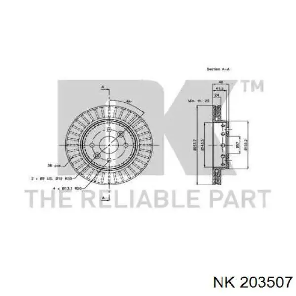 203507 NK freno de disco delantero