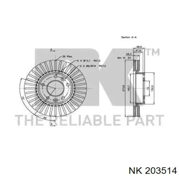 203514 NK freno de disco delantero