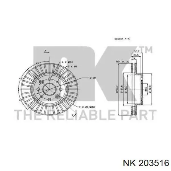 203516 NK freno de disco delantero