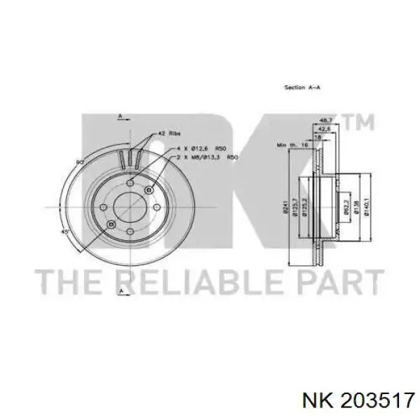 203517 NK freno de disco delantero