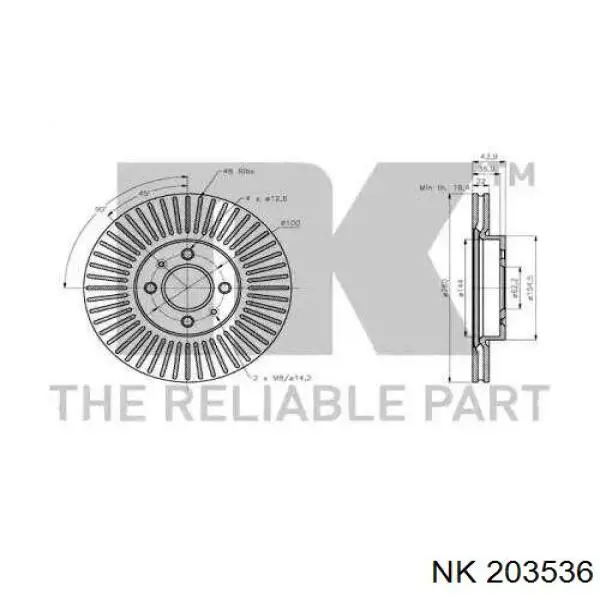 203536 NK freno de disco delantero